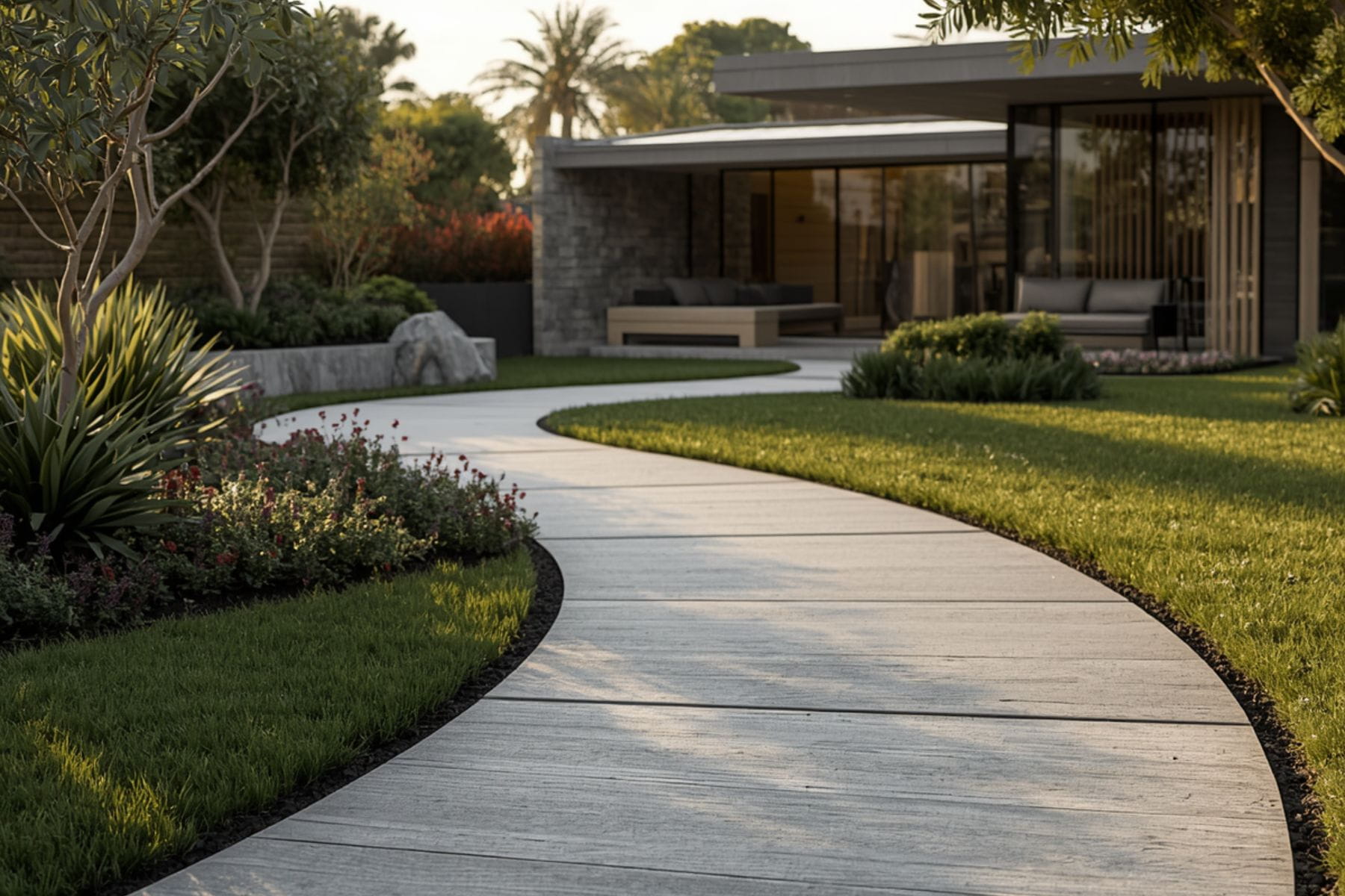 Curved concrete path Seaford Heights Adelaide