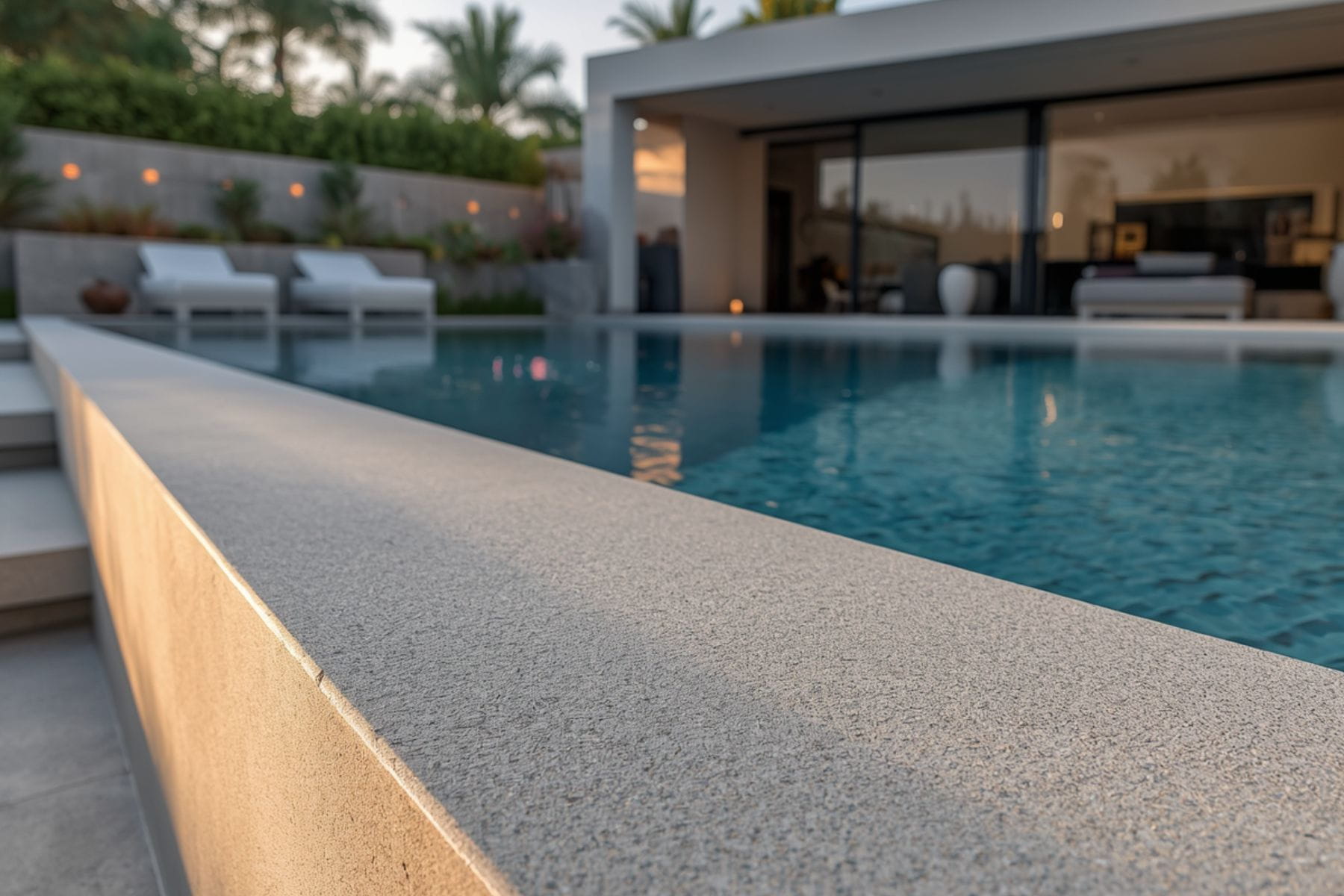 Exposed aggregate concrete pool area St Peters Adelaide