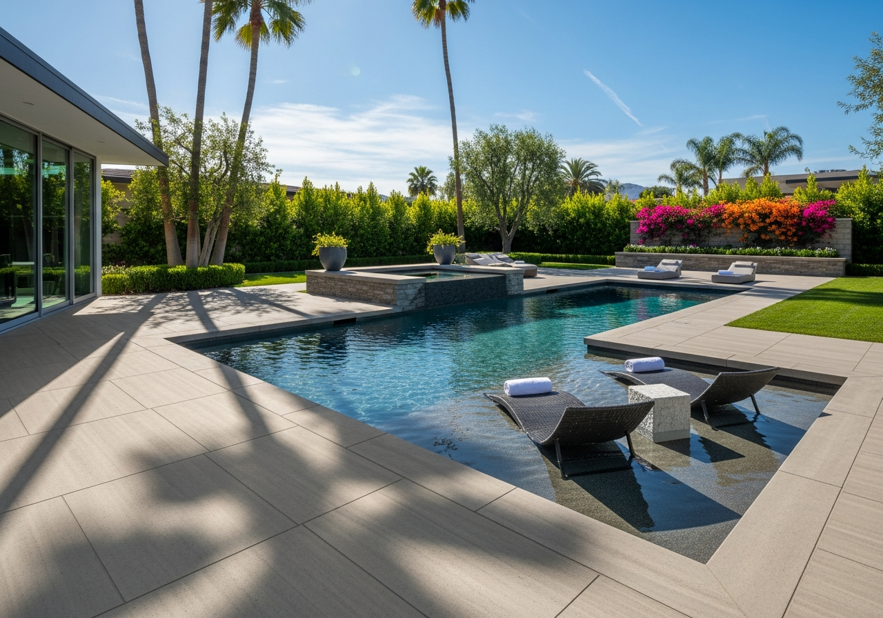 Concrete pool surrounds Adelaide — slip-resistant finish around a residential swimming pool